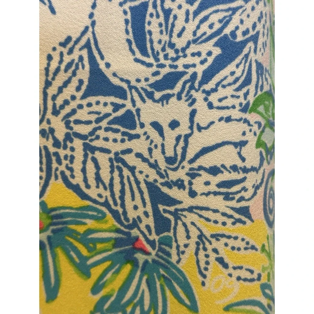 NEW Lilly Pulitzer XS Donna Cheek to Cheek Tunic Top  Floral Lion Around Tie Zip
